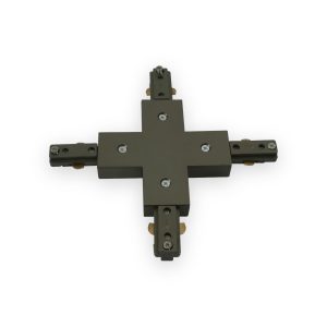 Knightsbridge 230V Track X-connector - Satin Nickel