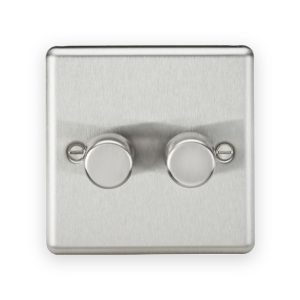 Knightsbridge 2G 2-Way 10-200W (5-150W LED) Intelligent Dimmer - Brushed Chrome