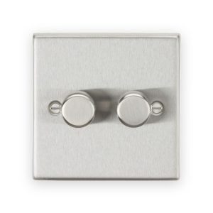 Knightsbridge 2G 2-Way 10-200W (5-150W LED) Intelligent Dimmer - Brushed Chrome