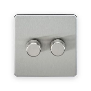 Knightsbridge 2G 2-Way 10-200W (5-150W LED) Intelligent Dimmer - Brushed Chrome