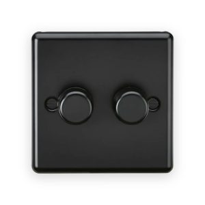 Knightsbridge 2G 2 Way 10-200W (5-150W LED) Intelligent Dimmer - Matt Black