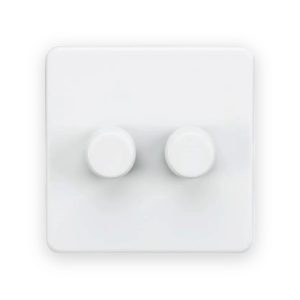 Knightsbridge 2G 2-way 10-200W (5-150W LED) Intelligent Dimmer - Matt White