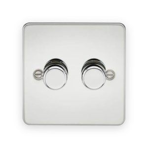 Knightsbridge 2G 2-Way 10-200W (5-150W LED) Intelligent Dimmer - Polished Chrome