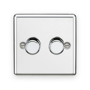 Knightsbridge 2G 2-Way 10-200W (5-150W LED) Intelligent Dimmer - Polished Chrome
