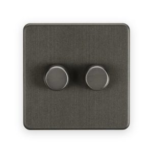 Knightsbridge 2G 2-Way 10-200W (5-150W LED) Intelligent Dimmer - Smoked Bronze