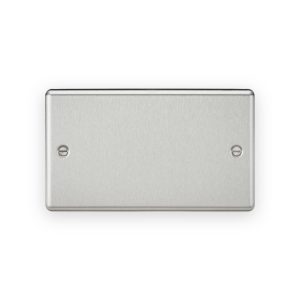 Knightsbridge 2G Blanking Plate in Brushed Chrome