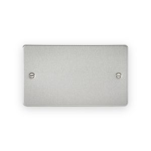 Knightsbridge 2G Blanking Plate in Brushed Chrome