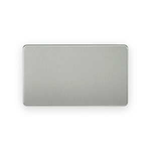 Knightsbridge SF8360BC two-gang blanking plate, brushed chrome