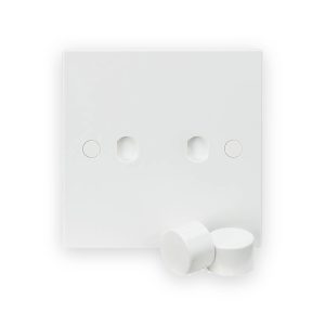 Knightsbridge 2G Dimmer Plate with 2 Matching Dimmer Caps