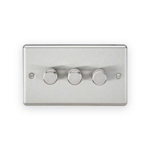 Knightsbridge 3G 2-Way 10-200W (5-150W LED) Intelligent Dimmer - Brushed Chrome