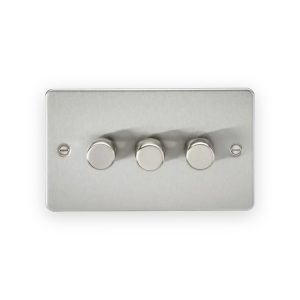 Knightsbridge 3G 2-Way 10-200W (5-150W LED) Intelligent Dimmer - Brushed Chrome
