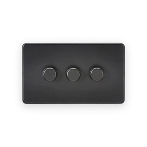 Knightsbridge 3G 2-Way 10-200W (5-150W LED) Intelligent Dimmer - Matt Black