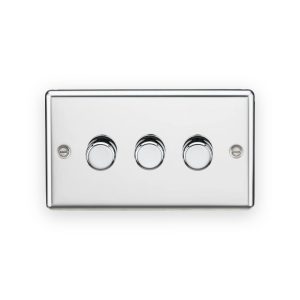 Knightsbridge 3G 2-Way 10-200W (5-150W LED) Intelligent Dimmer - Polished Chrome