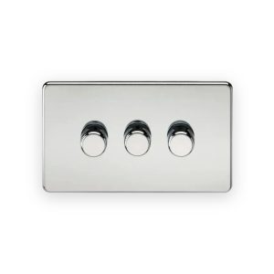 Knightsbridge 3G 2-way 10-200W (5-150W LED) Intelligent Dimmer - Polished Chrome