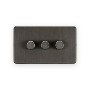 Knightsbridge 3G 2-Way 10-200W (5-150W LED) Intelligent Dimmer - Smoked Bronze