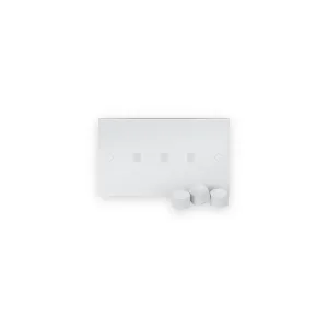 Knightsbridge 3G Dimmer Plate with Matching Dimmer Caps