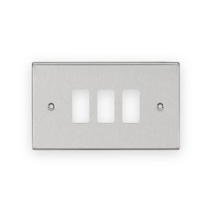 Knightsbridge 3G Grid Faceplate - Brushed Chrome