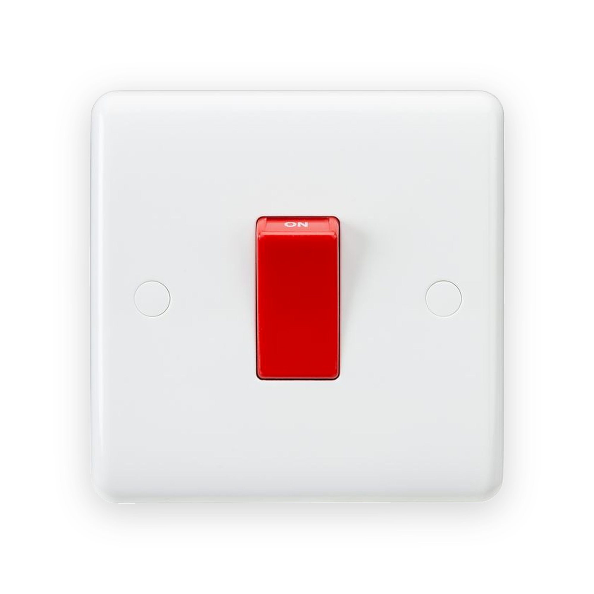 knightsbridge-45a-dp-switch-1g-size-red-rocker-cu8331 Knightsbridge 45A DP Switch (1G size) - Red Rocker