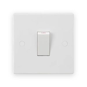 Knightsbridge 45A DP Switch (1G Size) - White Rocker