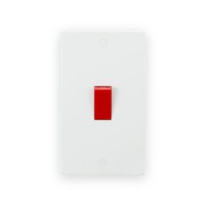 Knightsbridge 45A DP Switch (2G size) - Red Rocker
