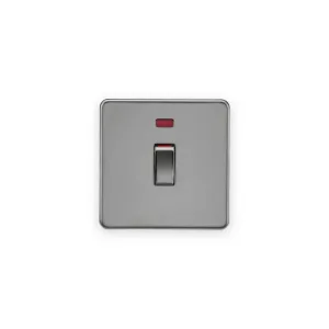 Knightsbridge 45A DP Switch with Neon (1G Size) - Black Nickel