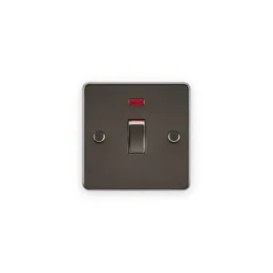 Knightsbridge 45A DP Switch with Neon (1G Size) - Gunmetal