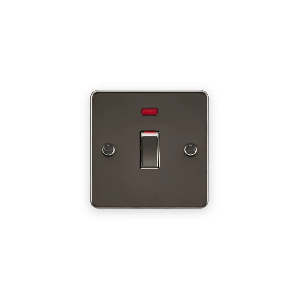 Knightsbridge 45A DP Switch with Neon (1G Size) - Gunmetal Knightsbridge 45A DP Switch with Neon (1G Size) - Gunmetal