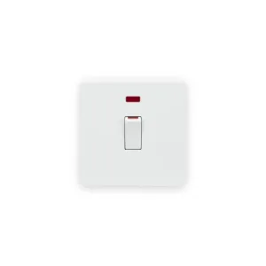 Knightsbridge 45A DP Switch with Neon (1G size) - Matt White
