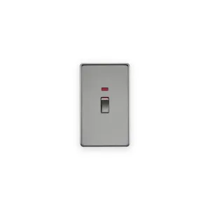 Knightsbridge 45A DP Switch with Neon (2G Size) - Black Nickel