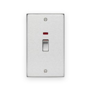 Knightsbridge 45A DP Switch with Neon (2G Size) - Brushed Chrome - CS82MNBC