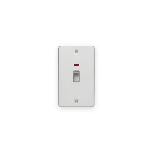 Knightsbridge 45A DP Switch with Neon (2G Size) - Brushed Chrome