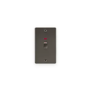 Knightsbridge 45A DP Switch with Neon (2G Size) - Gunmetal