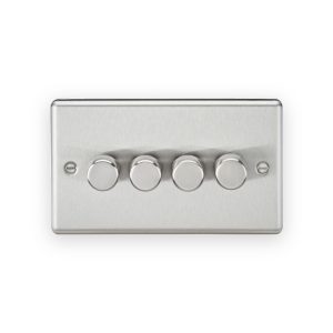 Knightsbridge 4G 2-Way 10-200W (5-150W LED) Intelligent Dimmer -Brushed Chrome