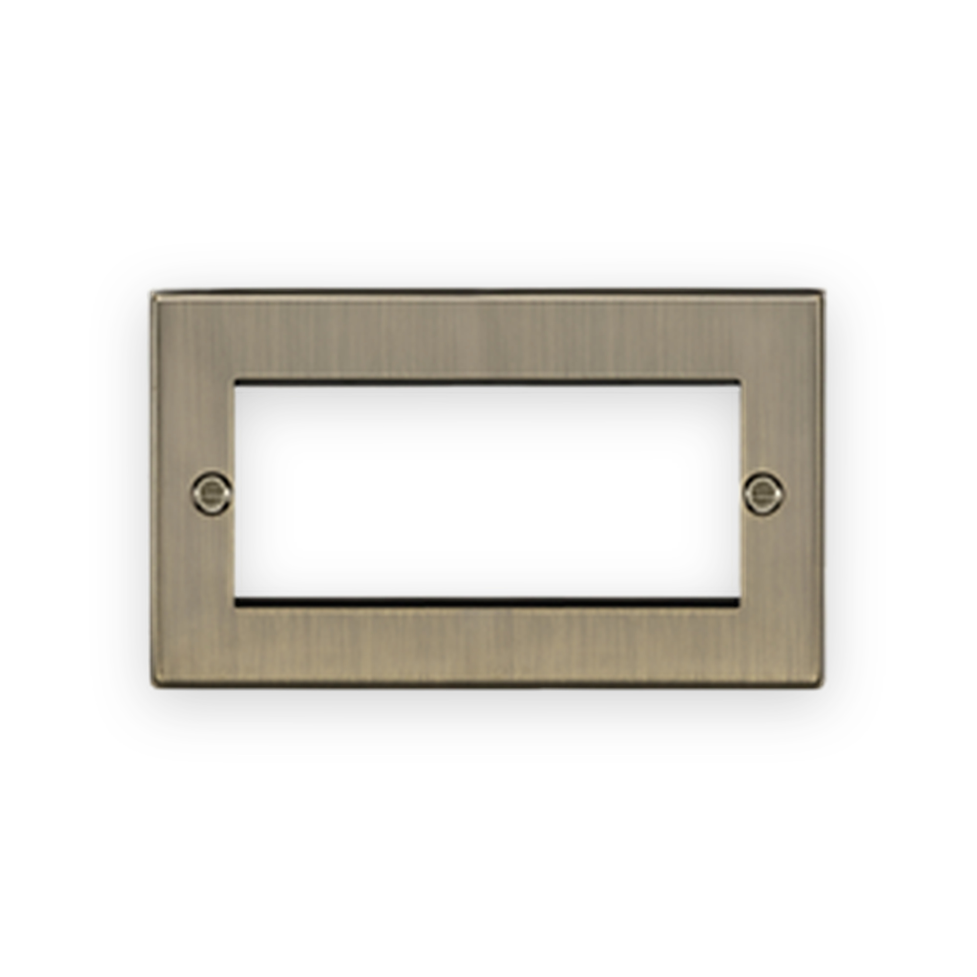 knightsbridge-4g-modular-faceplate-antique-brass-cs4gab Knightsbridge 4G Modular Faceplate - Antique Brass
