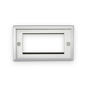 Knightsbridge 4G Modular Faceplate in Bevelled Edge Polished Chrome