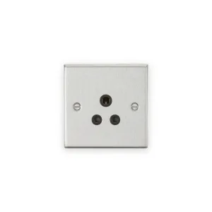 Knightsbridge 5A Unswitched Socket - Brushed Chrome With Black Insert