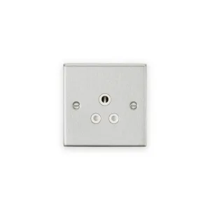 Knightsbridge 5A Unswitched Socket - Brushed Chrome With White Insert