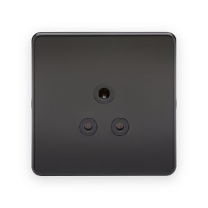Knightsbridge 5A Unswitched Socket in Matt Black with Black Insert