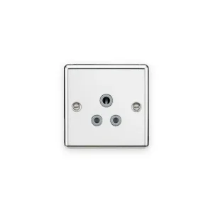 Knightsbridge CL5APCG 5A unswitched round pin socket, rounded polished chrome plate with grey inserts