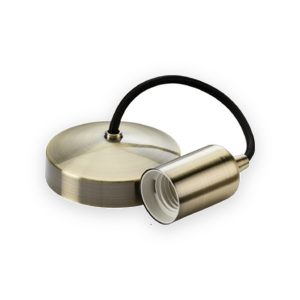 Knightsbridge 6" E27 Contemporary Pendant Set - Antique Brass