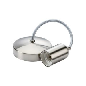 Knightsbridge 6" E27 Contemporary Pendant Set - Brushed Chrome