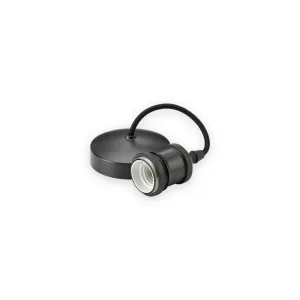 Knightsbridge 8271SB smoked bronze 6-inch E27 vintage pendant set with braided black cord and white lampholder interior
