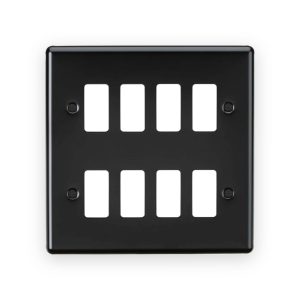Knightsbridge 8G Grid Faceplate - Matt Black