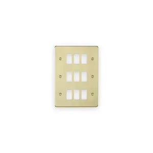 Knightsbridge 9G Grid Faceplate - Brushed Brass