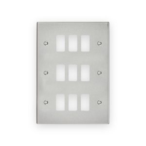 Knightsbridge 9G Grid Faceplate - Brushed Chrome
