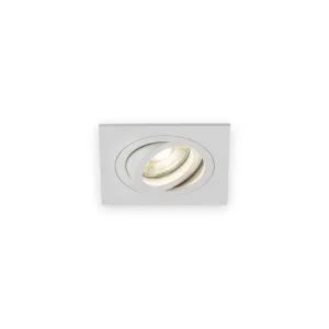 Knightsbridge Ambar Single Tilt Square Downlight White with illuminated optic
