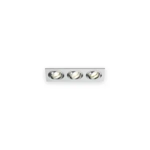 Knightsbridge Ambar Tri Tilt Square Downlight Brushed Chrome with illuminated optics