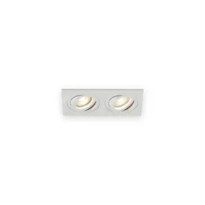 Knightsbridge Ambar Twin Tilt Square Downlight White with illuminated optics