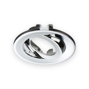 Knightsbridge chrome tilt bezel with mounting tabs for VFR8 LED IP20 downlights
