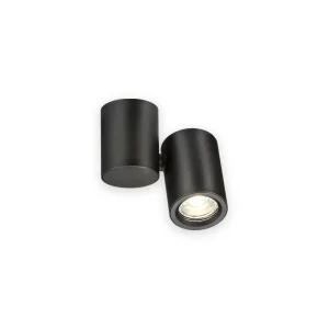 Knightsbridge Dee Single Surface Adjustable Round Spotlight Black